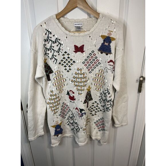 Weathervane Sweaters - Vintage Weathervane Holiday Motif Sweater Size Small
